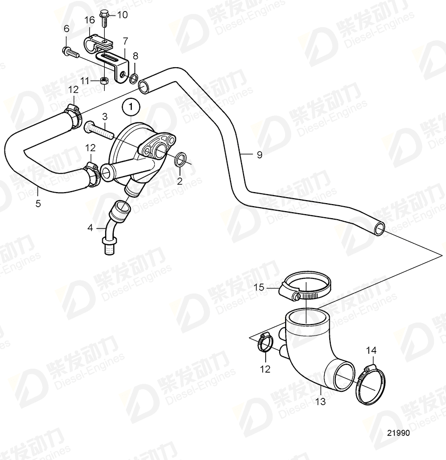 VOLVO Manifold 20460947 Drawing